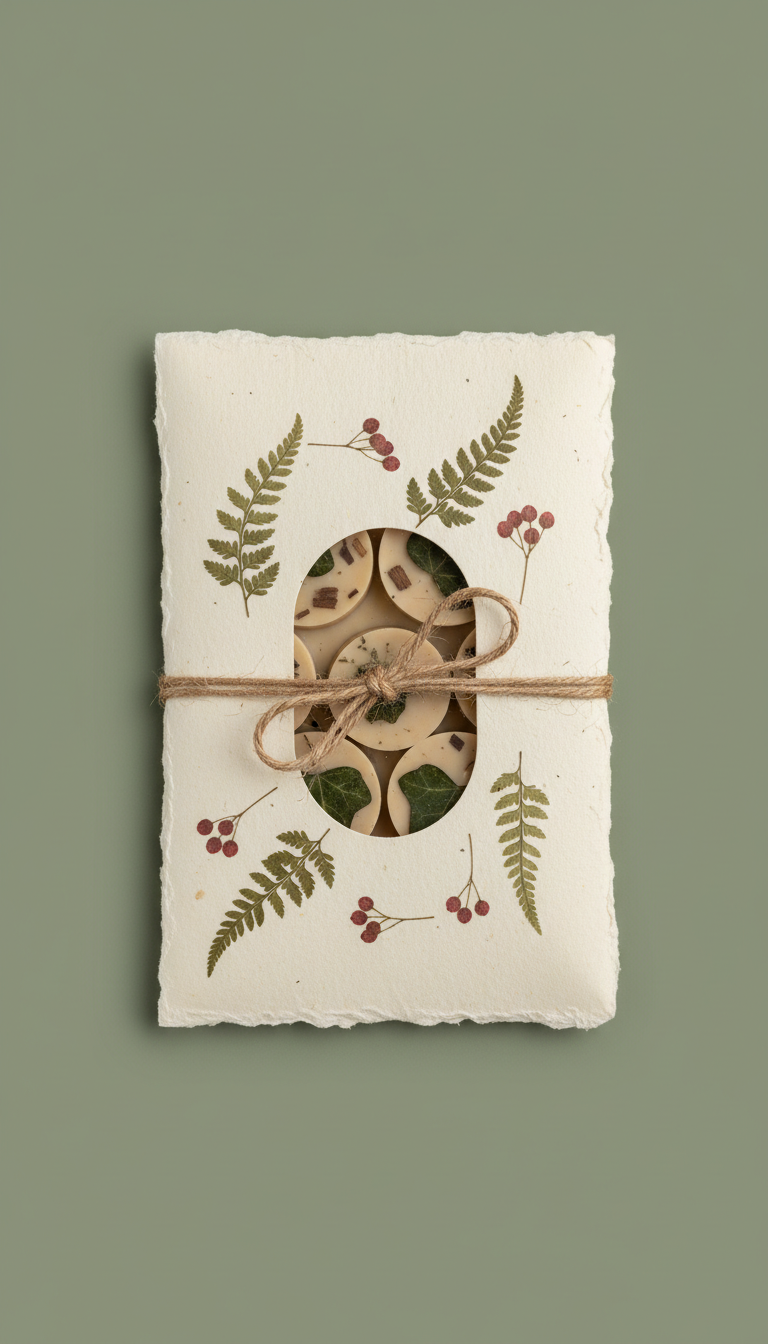 Woodsmoke & ivy wax melts with pressed botanicals